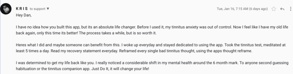 Member reviews sharing their habituation success